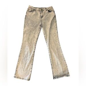 DG2 by Diane Gilman acid wash stretchy bootcut jeans